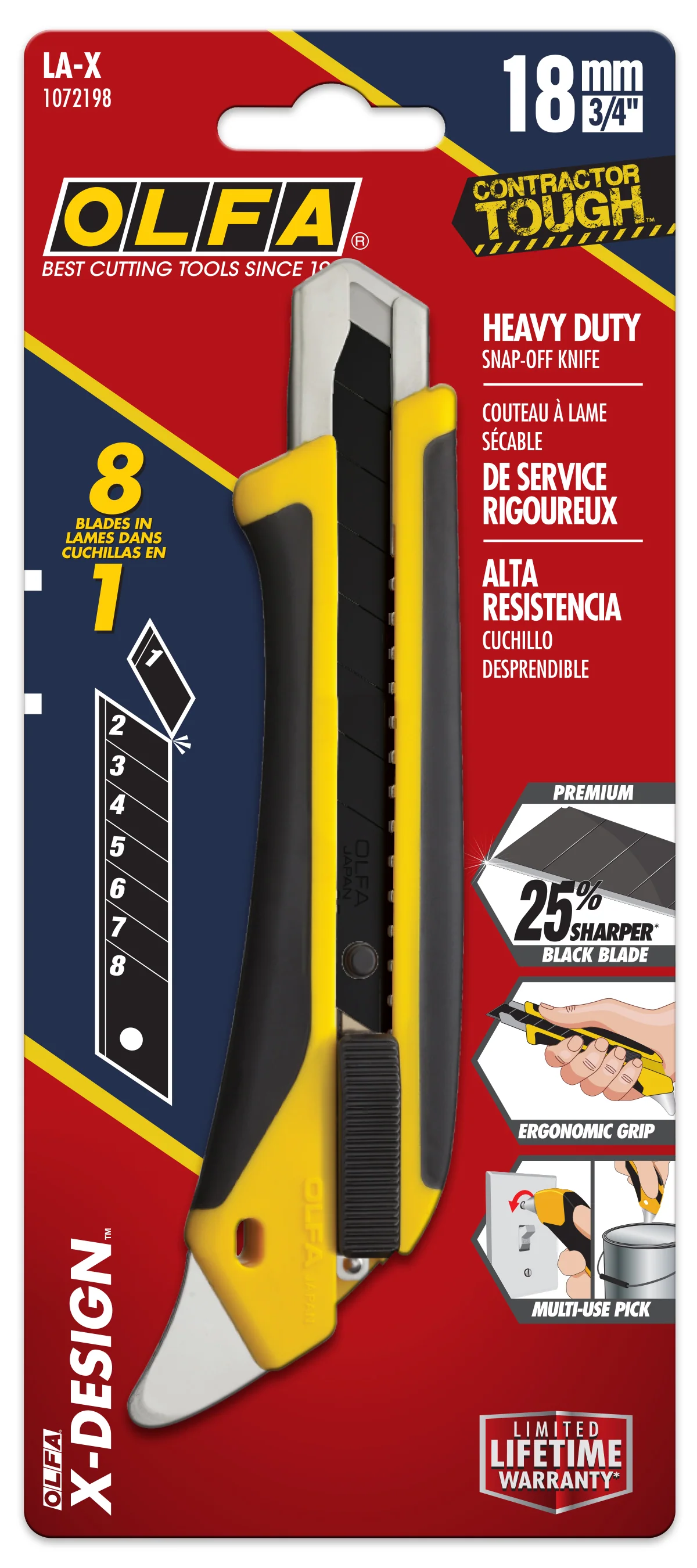 18mm LA-X Fiberglass Utility Knife with Multi-Pick - Image 3