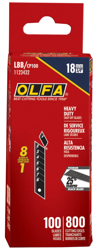 18mm LBB Ultra-Sharp Black Snap Blade - 10, 50, or 100 Packs - Image 4