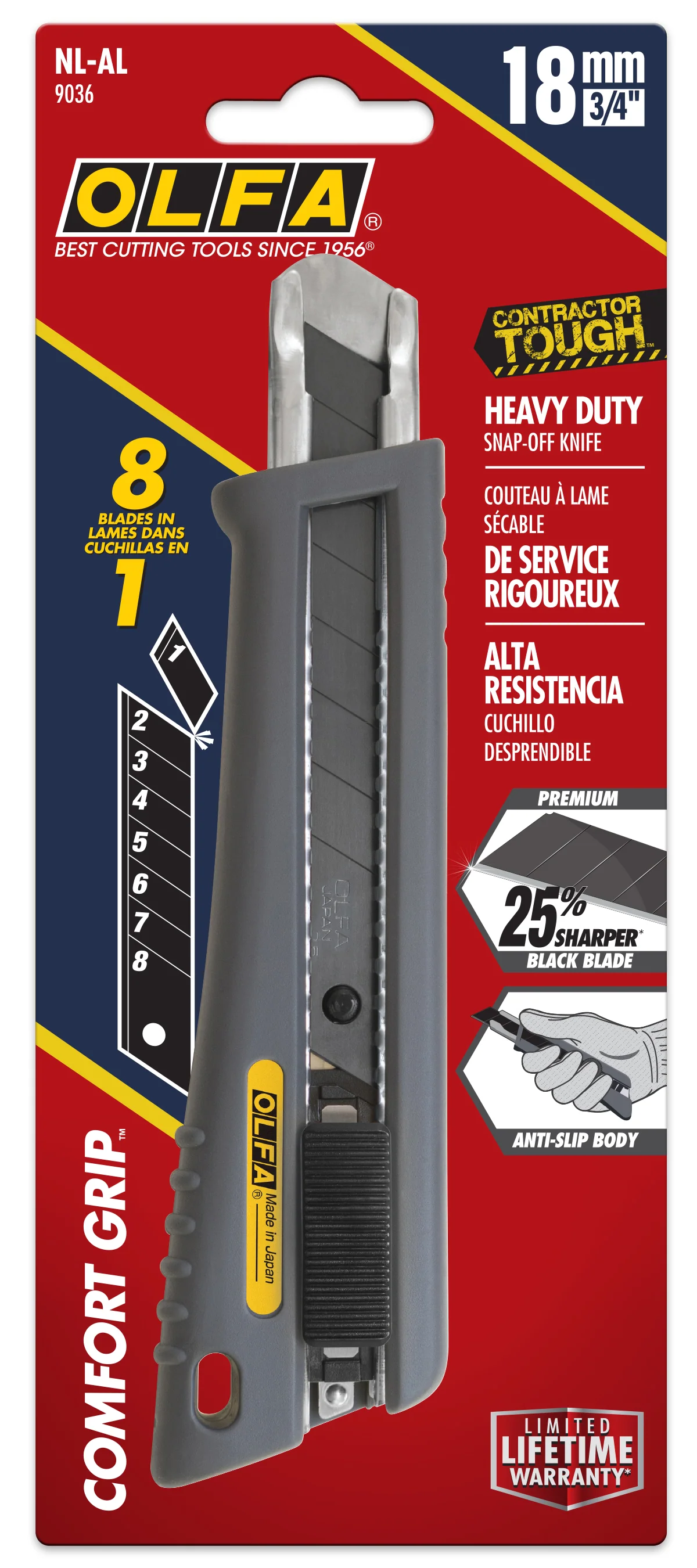 18mm NL-AL Rubber-Grip Auto-Lock Utility Knife - Image 3