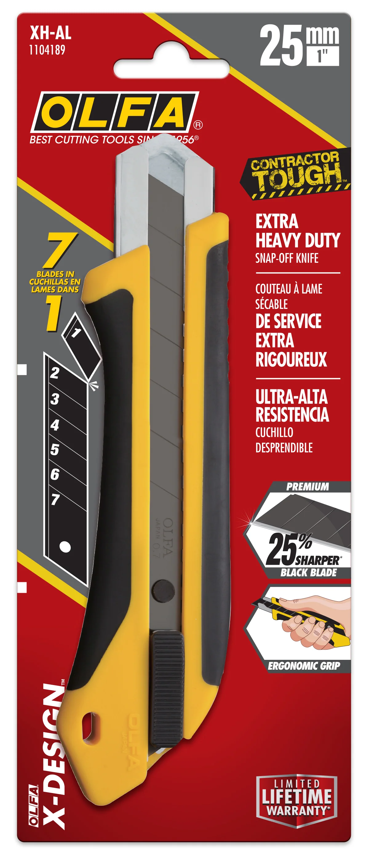 25mm XH-AL Fiberglass-Reinforced Auto-Lock Utility Knife - Image 3