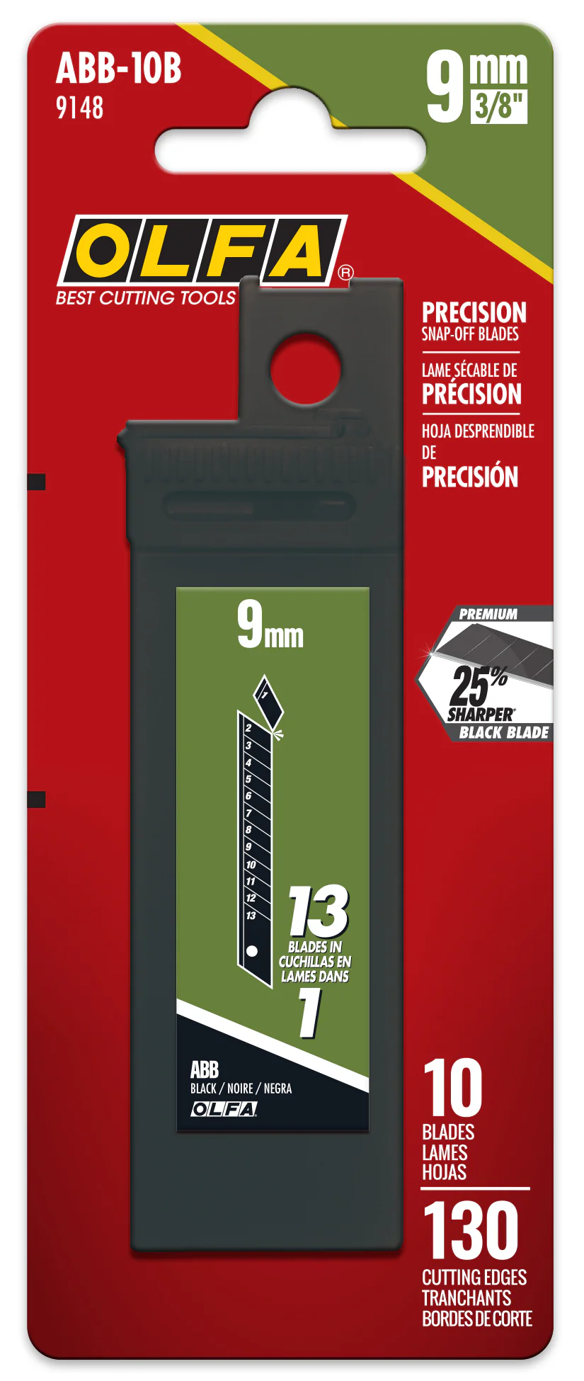 9mm ABB Black Snap Blades - 10 or 50 Pack - Image 2