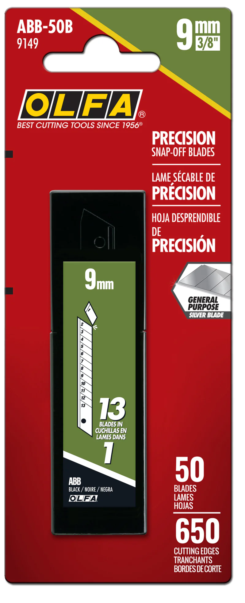 9mm ABB Black Snap Blades - 10 or 50 Pack - Image 3
