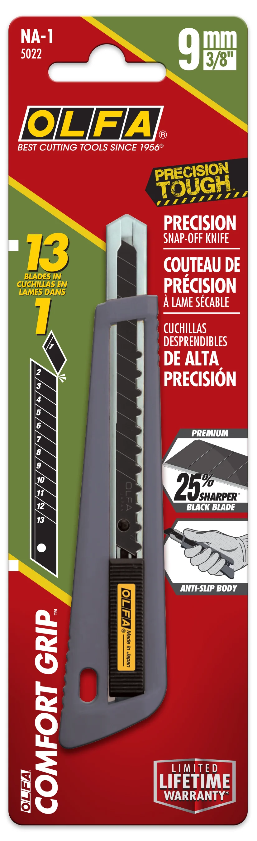 9mm NA-1 Rubber-Grip Precision Utility Knife - Image 3
