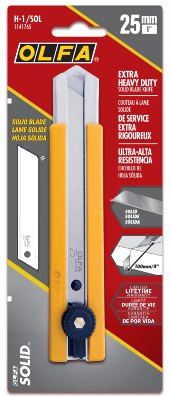 25mm H-1/SOL Rubber Inset Utility Knife with Solid Blade - Image 3
