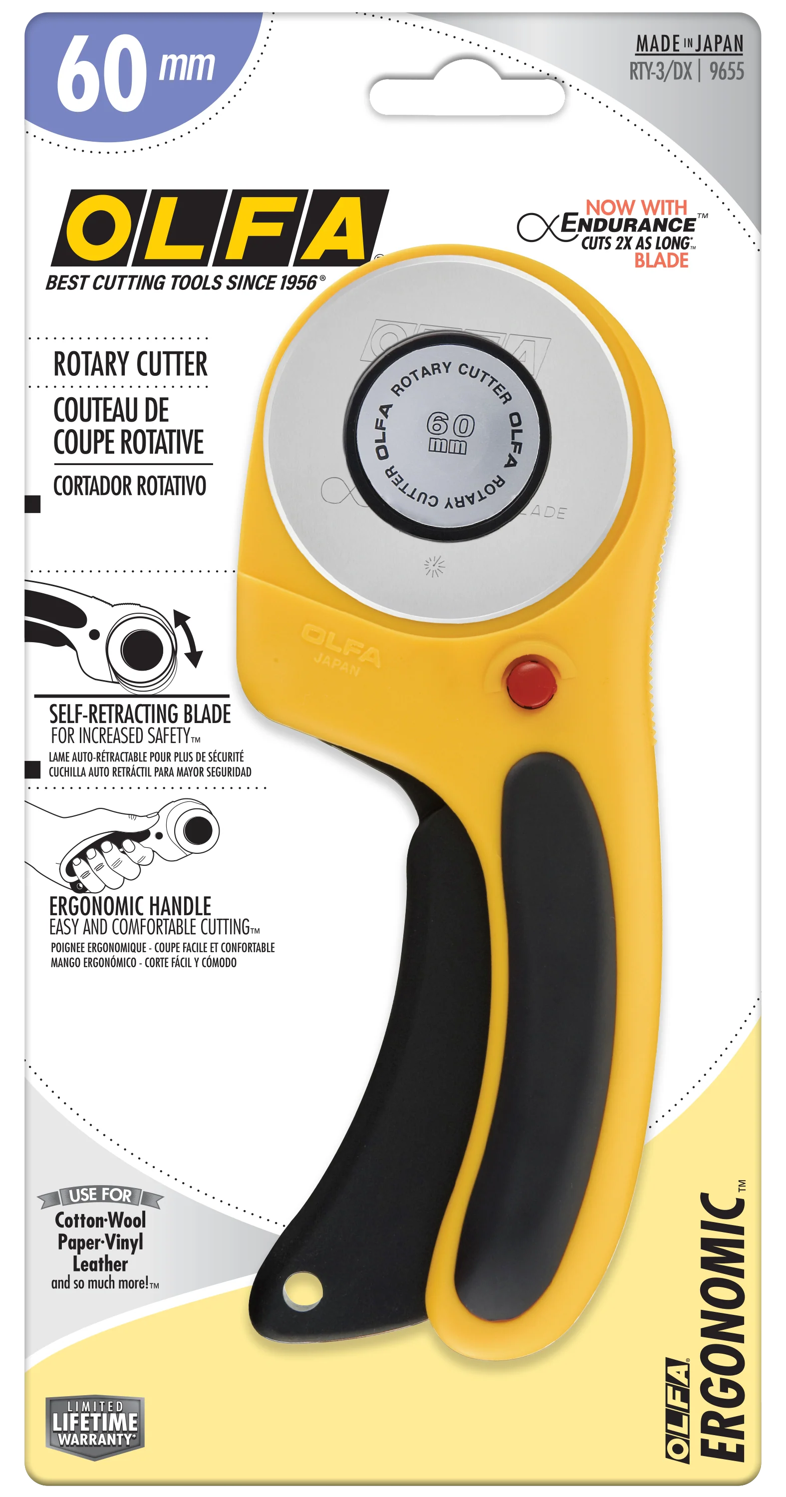 60mm RTY-3/DX Ergonomic Rotary Cutter - Image 3