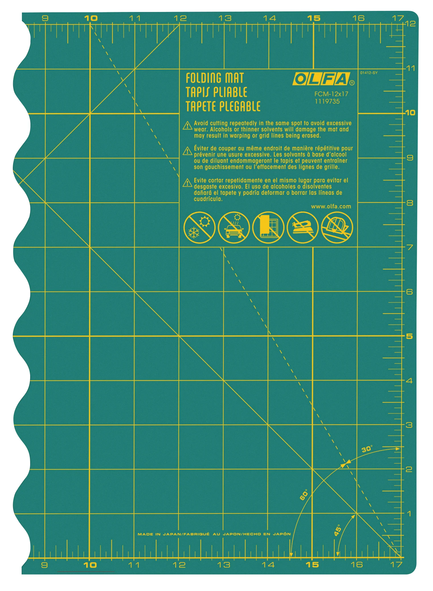 FCM-12x17 12" x 17" Folding Cutting Mat
