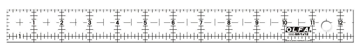 QR-1x12 1" x 12" Frosted Acrylic Ruler
