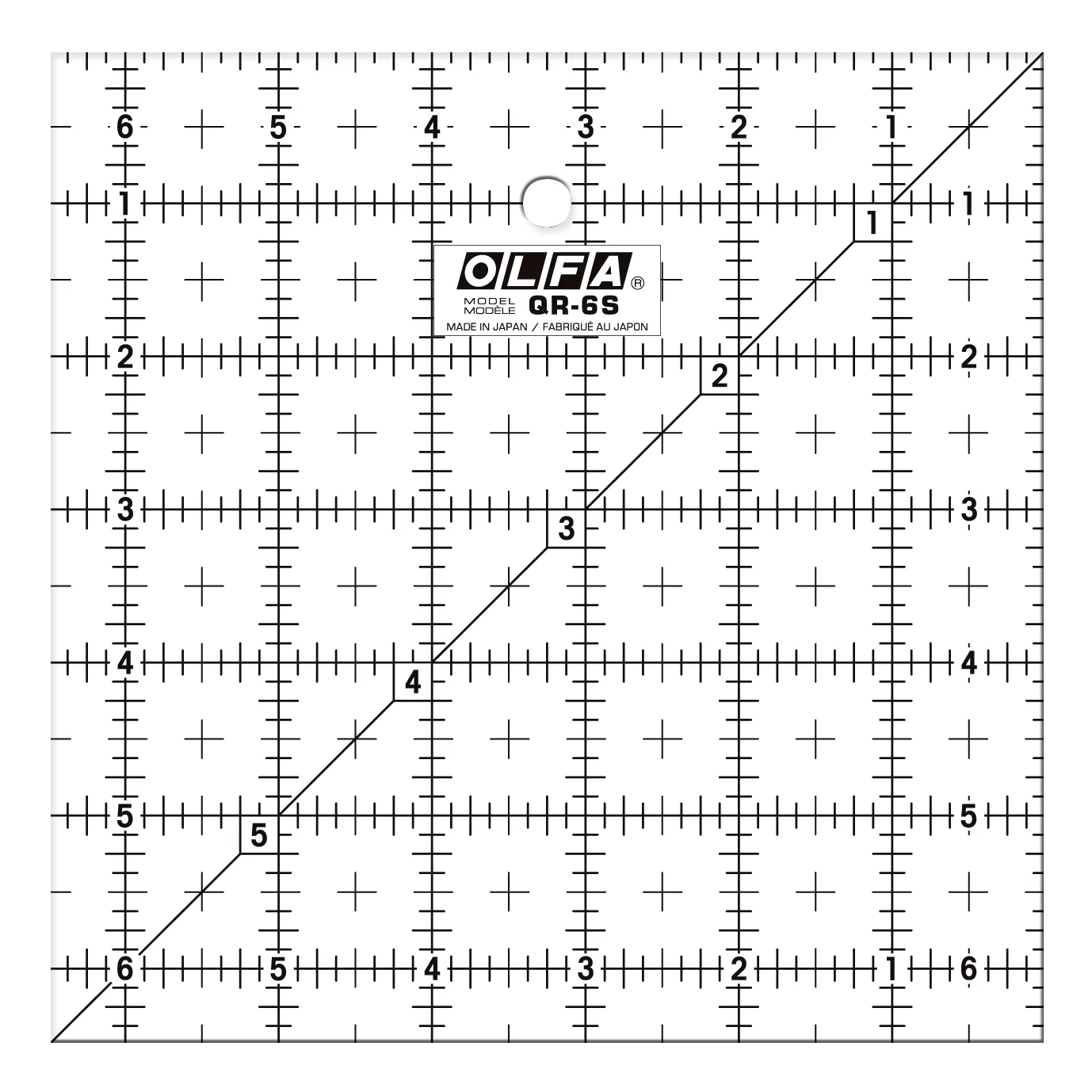 QR-6S 6 1/2" Square Frosted Acrylic Ruler