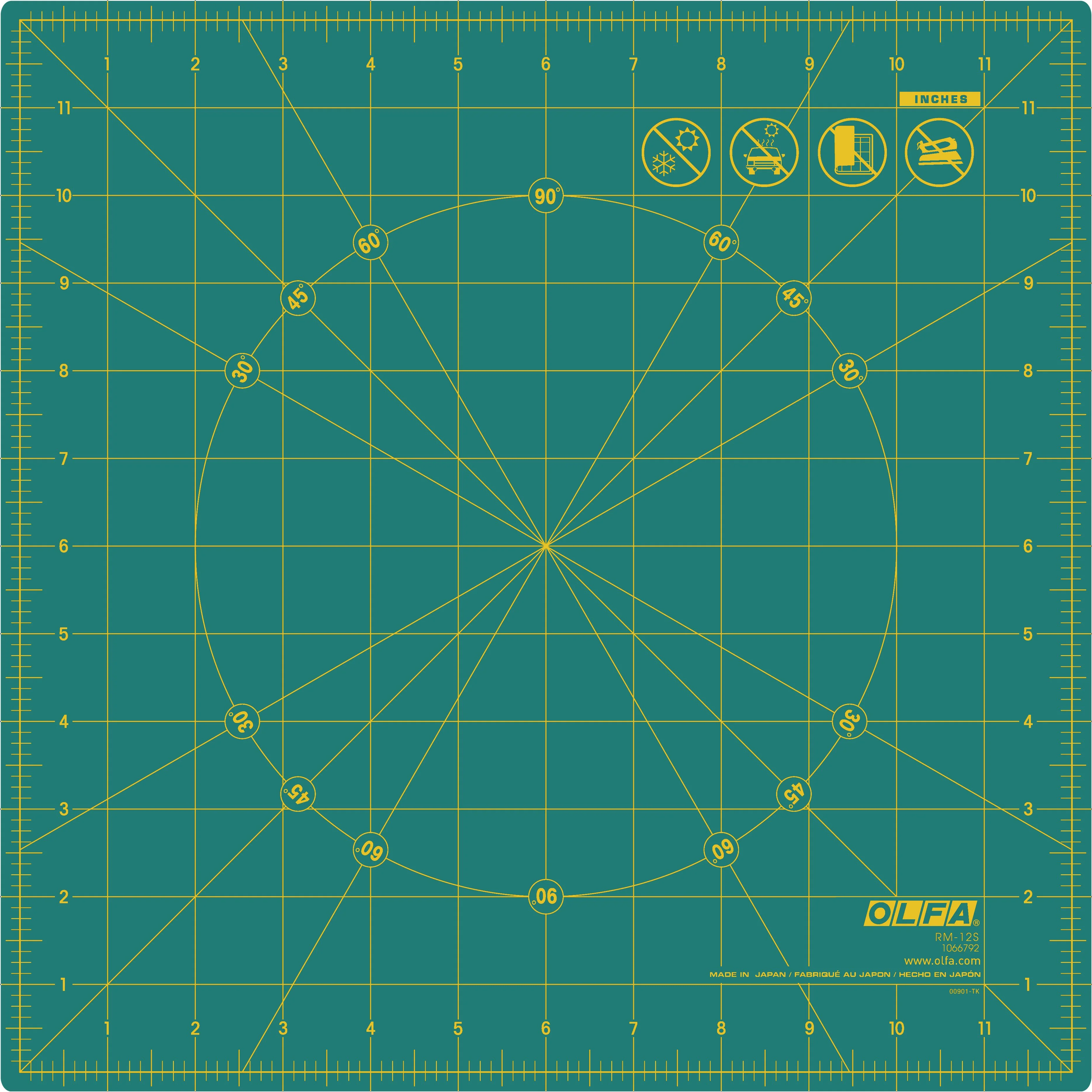 RM-12S; 12" Rotating, Self-Healing Cutting Mat
