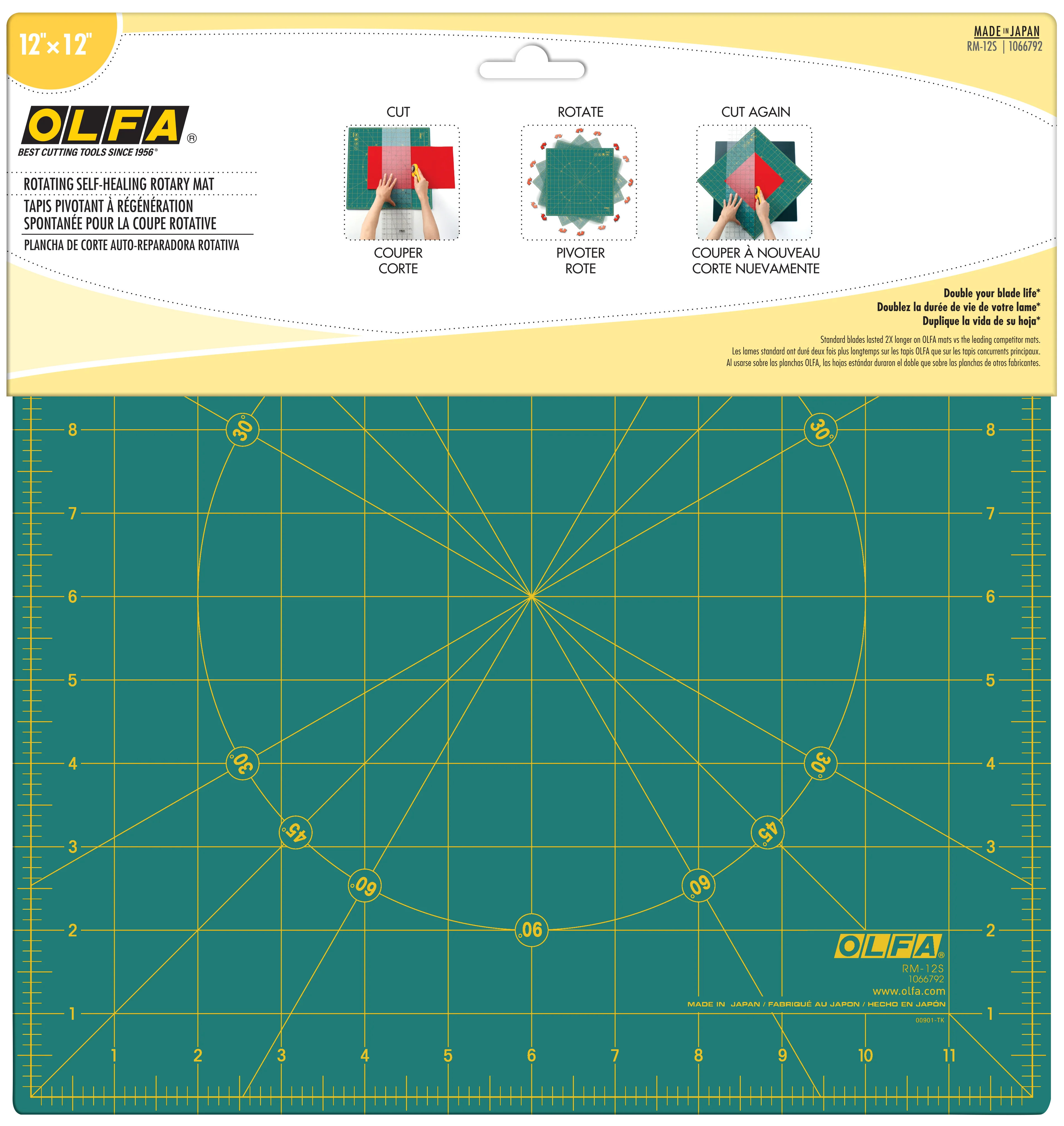 RM-12S; 12" Rotating, Self-Healing Cutting Mat - Image 2