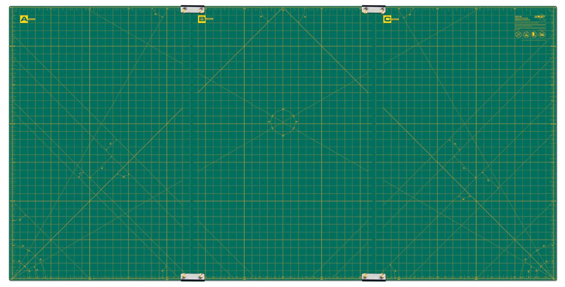 RM-CLIPS/3-01 35" x 70" Continuous Grid, Double-Sided, Self-Healing Rotary Mat Set