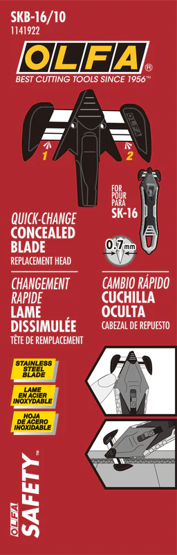 SKB-16/10 Quick-Change Concealed Blade Replacement Head, Pack of 10 - Image 2